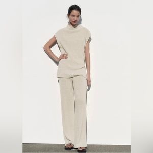 Zara ribbed rustic pant and top set